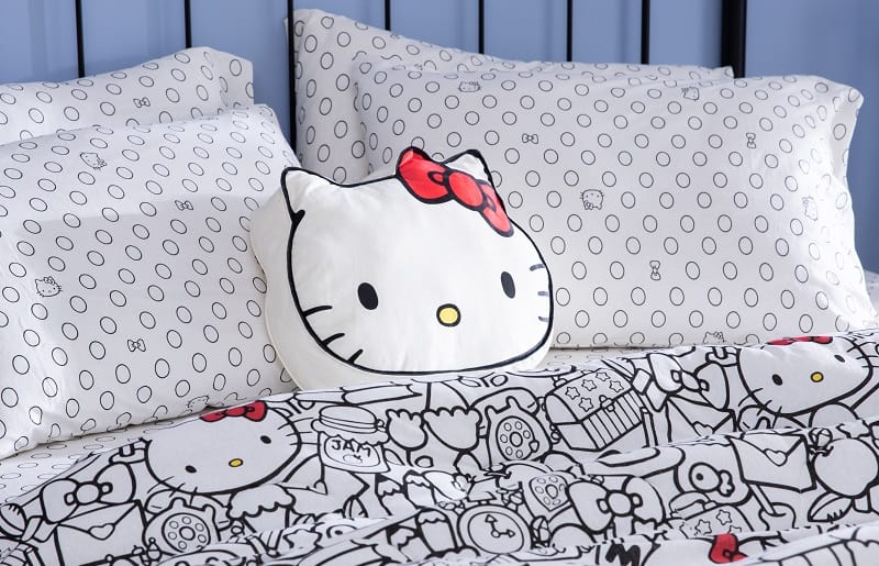 roupa de cama temática para decoração Hello Kitty